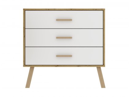 Harmony Austin White and Oak 3 Drawer Chest of Drawers (Flat Packed)