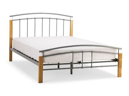 Serene Tetras 4ft6 Silver and Beech Bed Frame