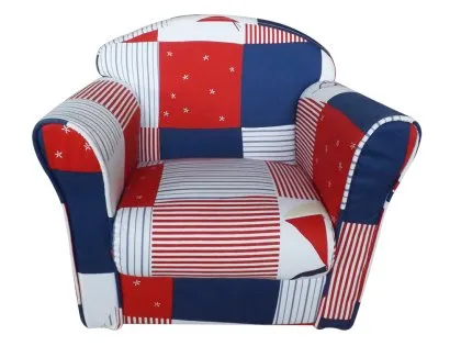 Kidsaw Blue Patchwork Mini Kid's Armchair