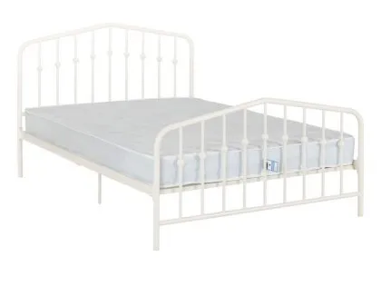 Seconique York 5ft King Size White Metal Bed Frame