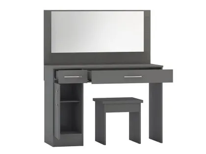 Seconique Nevada Matt Grey 2 Drawer Dressing Table and Stool
