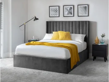 Julian Bowen Langham Grey Velvet Ottoman Bed Frame Julian Bowen Langham Grey Velvet Ottoman Bed Frame
