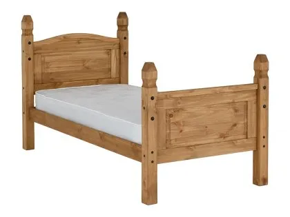 Seconique Corona Wax Pine Wooden Bed Frame (High Footend) Seconique Corona Wax Pine Wooden Bed Frame (High Footend)