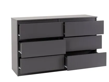 Seconique Malvern Grey 3+3 Drawer Chest of Drawers