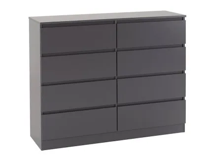 Seconique Malvern Grey 4+4 Drawer Chest of Drawers