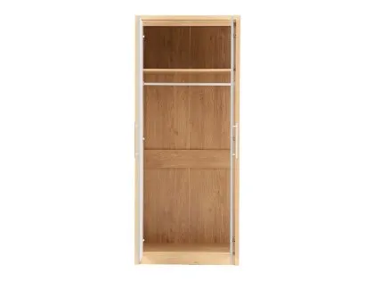 Seconique Seville Grey High Gloss and Oak 2 Door Double Wardrobe