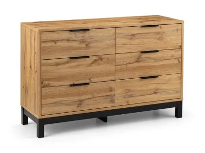 Julian Bowen Bali Oak 6 Drawer Wide Chest of Drawers