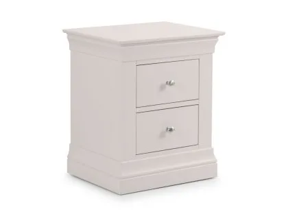 Julian Bowen Clermont 2 Drawer Light Grey Bedside Table