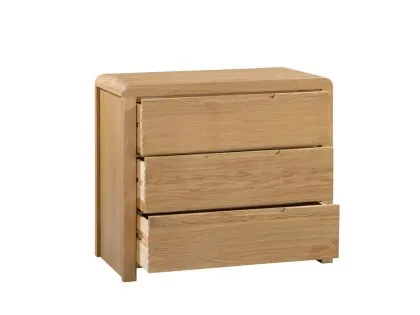 Julian Bowen Curve 3 Drawer Oak Chest of Drawers (Assembled)