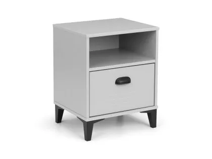 Julian Bowen Lakers 1 Drawer Grey Bedside Table