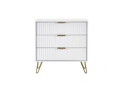 Julian Bowen Murano Matte White 3 Drawer Chest of Drawers