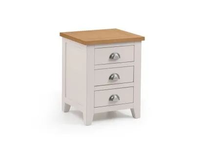 Julian Bowen Richmond Grey and Oak 3 Drawer Bedside Table (Assembled)