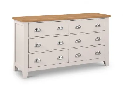 Julian Bowen Richmond Grey and Oak 6 Drawer Wide Chest of Drawers (Assembled)