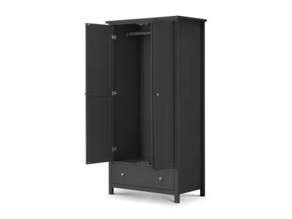 Julian Bowen Maine Anthracite 2 Door 1 Drawer Wardrobe