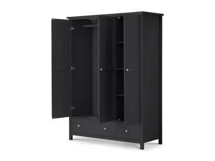 Julian Bowen Maine Anthracite 3 Door 2 Drawer Wardrobe