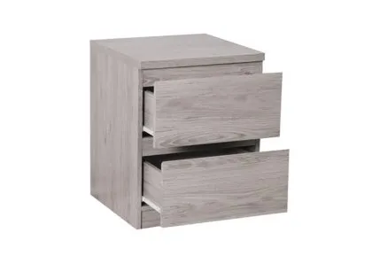 Julian Bowen Jupiter Grey Oak 2 Drawer Bedside Cabinet