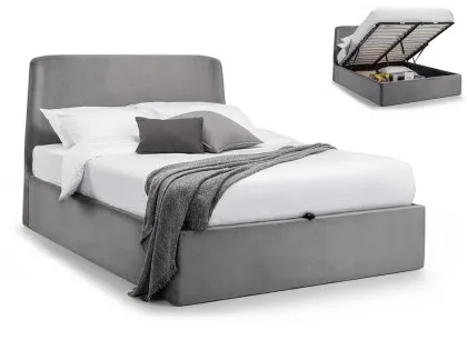 Julian Bowen Frida Grey Velvet Ottoman Bed Frame