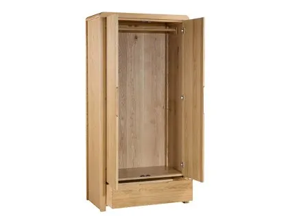 Julian Bowen Curve Oak 2 Door 1 Drawer Wardrobe