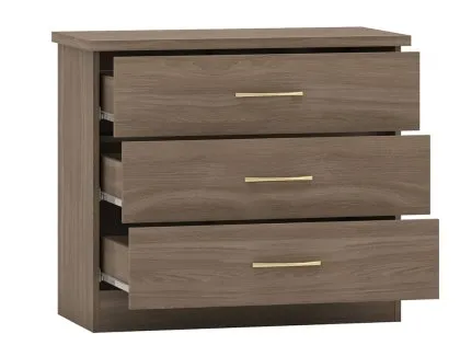 Seconique Nevada Rustic Oak 3 Drawer Chest of Drawers