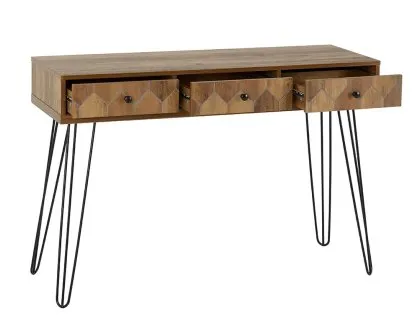 Seconique Ottawa Oak 3 Drawer Console Table