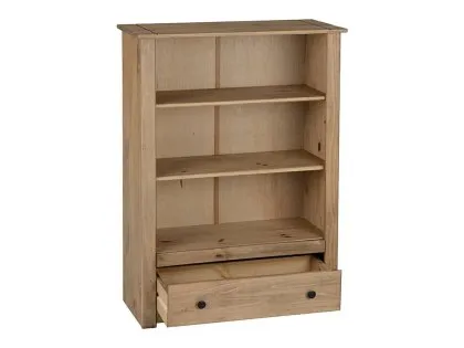 Seconique Panama Waxed Pine 1 Drawer Bookcase