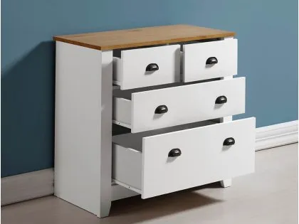 Seconique Ludlow White and Oak 2+2 Drawer Chest of Drawers