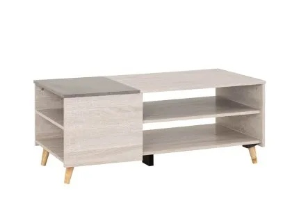 Seconique Aspen White Oak and Concrete Effect Coffee Table