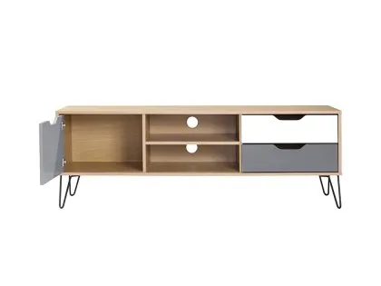 Seconique Bergen Grey and Oak 1 Door 2 Drawer TV Cabinet