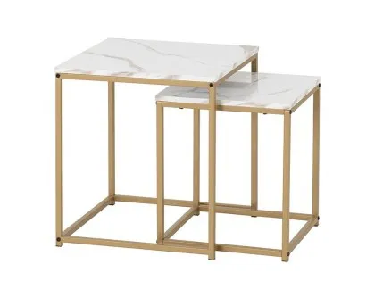 Seconique Dallas Marble Effect Nest of Tables