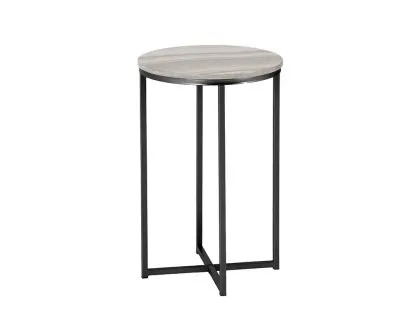 Seconique Dallas Marble Effect and Black Lamp Table