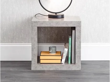 GFW Bloc Concrete Effect Lamp Table