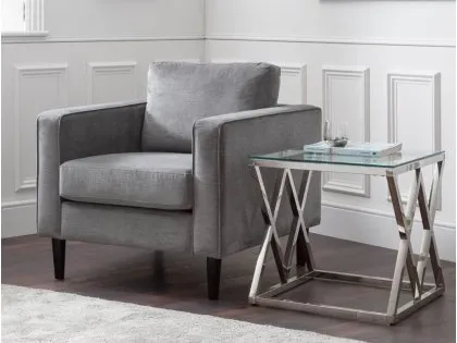 Julian Bowen Hayward Grey Chenille Armchair Julian Bowen Hayward Grey Chenille Armchair