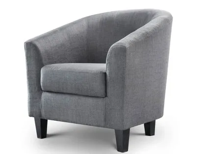 Julian Bowen Hugo Slate Grey Fabric Tub Chair