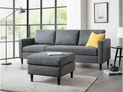 Julian Bowen Marant Grey Linen Corner Sofa