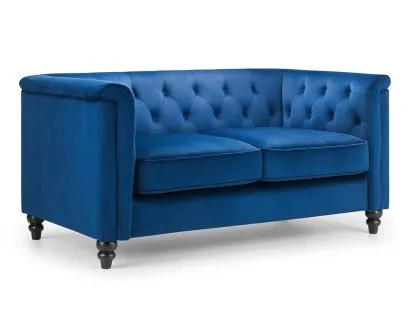 Julian Bowen Sandringham Blue Velvet 2 Seater Sofa