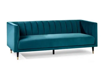 Julian Bowen Salma Teal Velvet 3 Seater Sofa