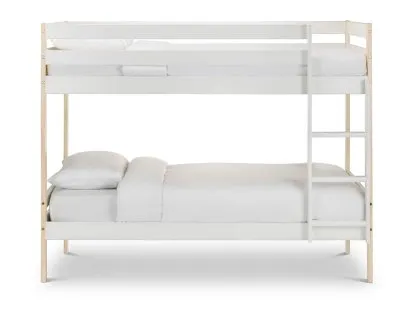 Julian Bowen Nova 3ft Single White and Pine Wooden Bunk Bed Frame