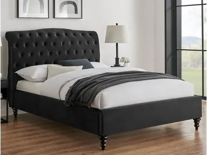 Limelight Flora Black Fabric Bed Frame