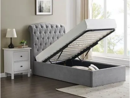 Limelight Rosa 3ft Single Light Grey Fabric Ottoman Bed Frame