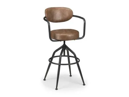 Julian Bowen Barbican Brown Faux Leather Bar Stool