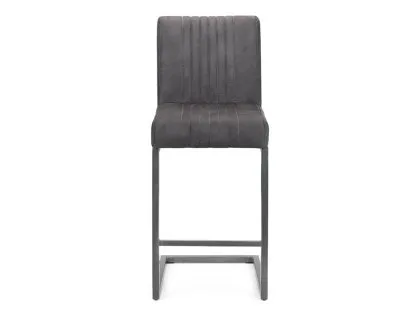 Julian Bowen Brooklyn Set of 2 Charcoal Grey Faux Suede Bar Stools