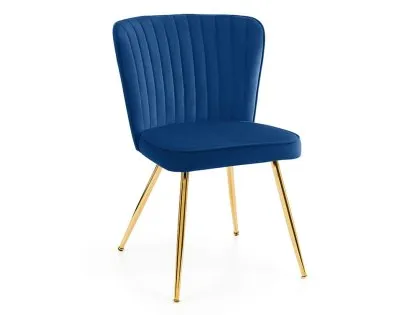 Julian Bowen Cannes Set of 2 Blue Velvet Dining Chairs