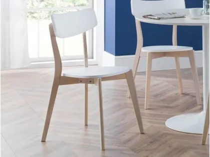 Julian Bowen Casa White and Limed Oak Dining Chair