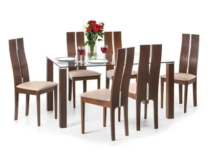 Julian Bowen Cayman Set of 2 Walnut Dining Chairs