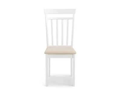 Julian Bowen Coast Set of 2 White Wooden Dining Chairs