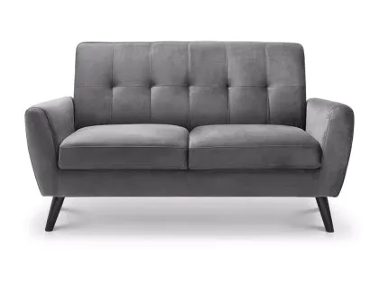Julian Bowen Monza Grey Velvet 2 Seater Sofa