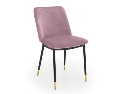 Julian Bowen Delaunay Set of 2 Pink Velvet Dining Chairs