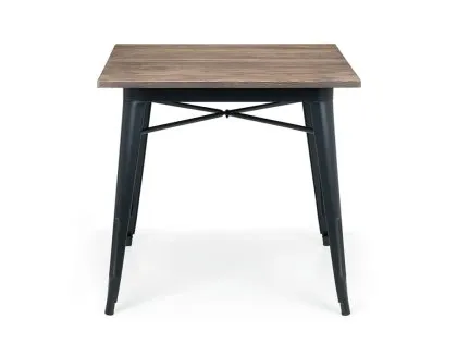 Julian Bowen Grafton 80cm Mocha Elm and Black Dining Table