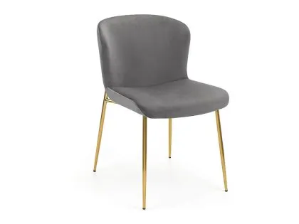 Julian Bowen Harper Set of 2 Grey Velvet Dining Chairs