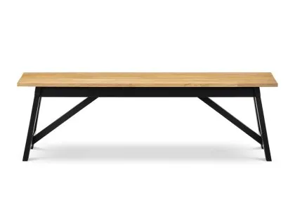 Julian Bowen Hockley 140cm Black and Light Oak Dining Bench